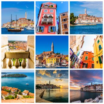 Collage of Rovinj photos in Croatia