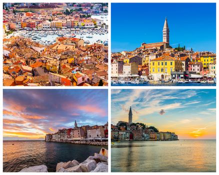 Collage of Rovinj photos in Croatia