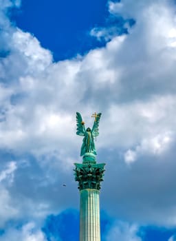 Millennium Monument on the Heroes' Square in Budapest, Hungary.