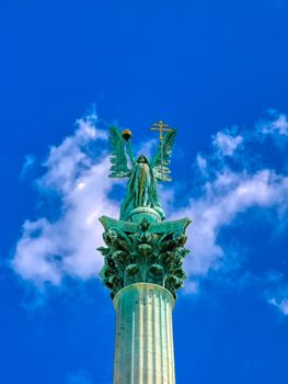 Millennium Monument on the Heroes' Square in Budapest, Hungary.