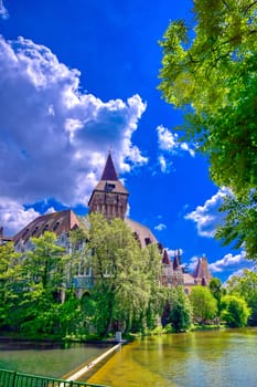 Vajdahunyad Castle located in the City Park of Budapest, Hungary.