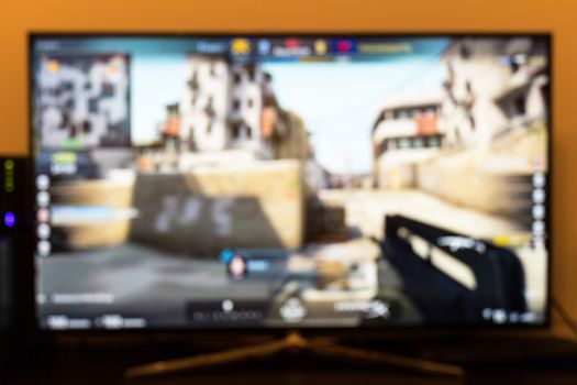 Counter-strike professional game on tv and remote control