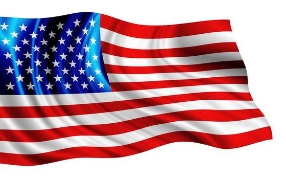 America flag isolated on white background