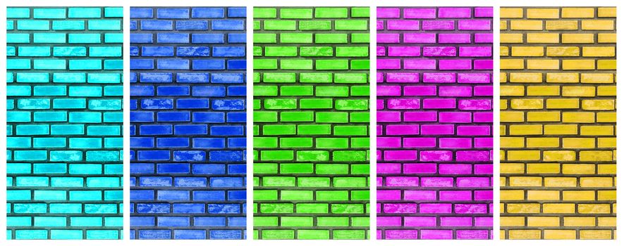 Texture of colorful block brick wall. Abstract background.