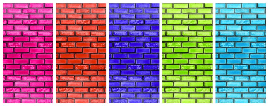 Texture of colorful block brick wall. Abstract background.