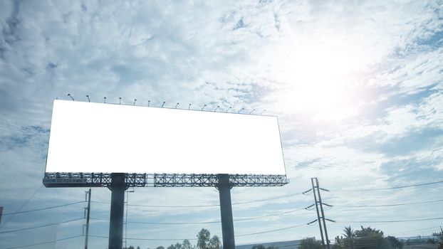 Blank billboard for advertisement with sky
