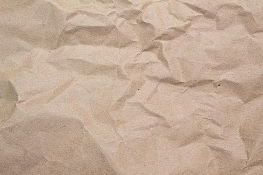 Close up of brown crumpled paper texture background.