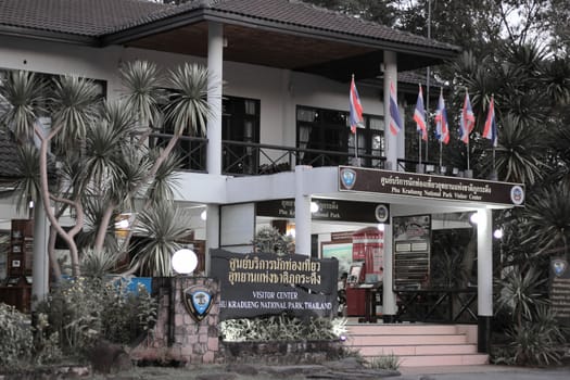 Loei, Thailand - 17 December 2017: Atmosphere of Phu Kradueng National Park.