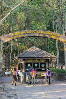 Loei, Thailand - 17 December 2017: Atmosphere of Phu Kradueng National Park.