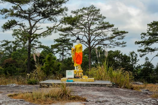 Loei, Thailand - 17 December 2017: Atmosphere of Phu Kradueng National Park.