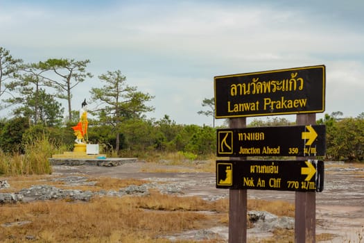Loei, Thailand - 17 December 2017: Atmosphere of Phu Kradueng National Park.