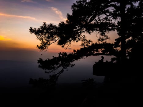 Evening view at Lom Sak Cliff - Phu Kradueng National Park, Loei, Thailand.