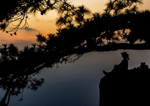 Evening view at Lom Sak Cliff - Phu Kradueng National Park, Loei, Thailand.