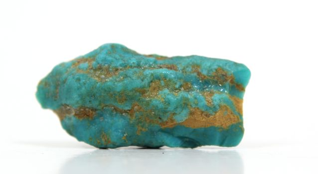 Rock Mineral Isolated on White Background Turquoise