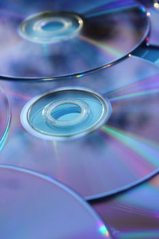 Blank CD or DVD Media Storage Close-up