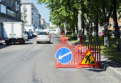 sign detour, road repair