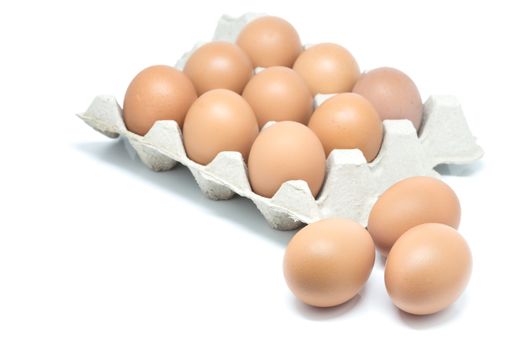 Eggs stack isolated on white background