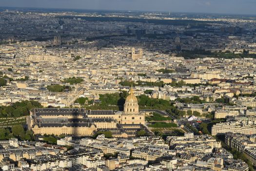 Aerial view of Paris from Eiffel Tower, France