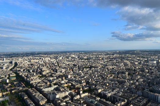 Aerial view of Paris from Eiffel Tower, France