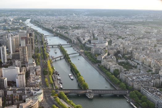 Aerial view of Paris from Eiffel Tower, France