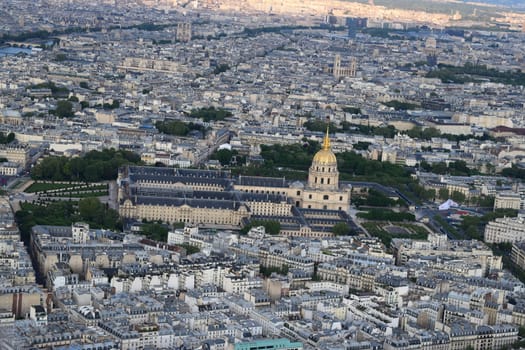 Aerial view of Paris from Eiffel Tower, France