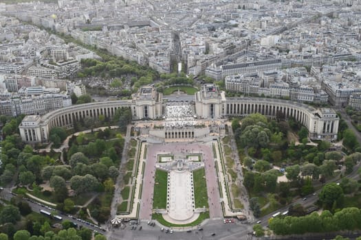 Aerial view of Paris from Eiffel Tower, France