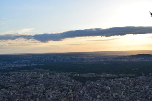 Aerial view of Paris from Eiffel Tower, France