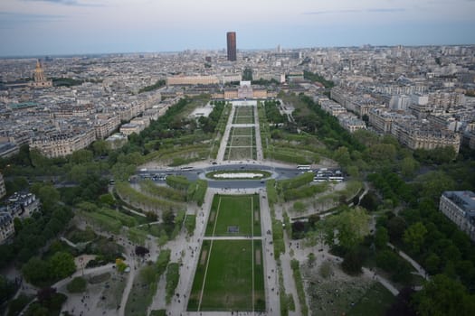 Aerial view of Paris from Eiffel Tower, France