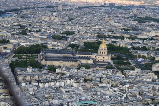 Aerial view of Paris from Eiffel Tower, France