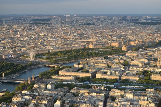 Aerial view of Paris from Eiffel Tower, France