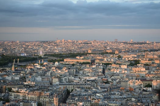 Aerial view of Paris from Eiffel Tower, France