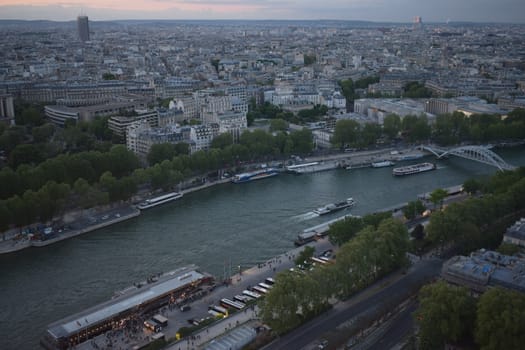 Aerial view of Paris from Eiffel Tower, France