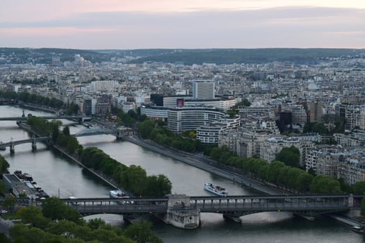 Aerial view of Paris from Eiffel Tower, France