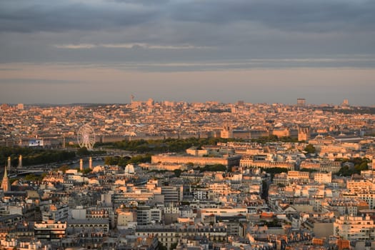 Aerial view of Paris from Eiffel Tower, France