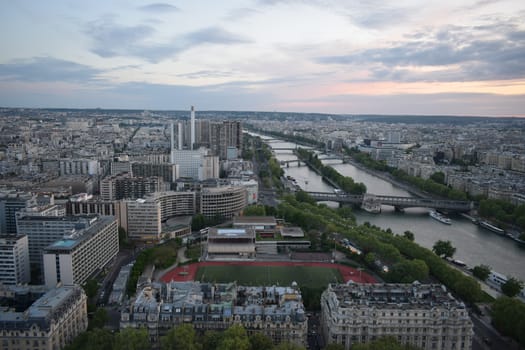 Aerial view of Paris from Eiffel Tower, France