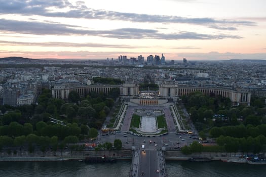Aerial view of Paris from Eiffel Tower, France