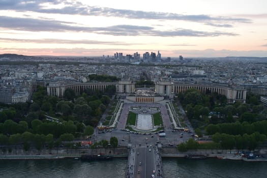 Aerial view of Paris from Eiffel Tower, France