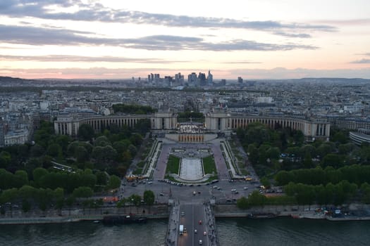 Aerial view of Paris from Eiffel Tower, France