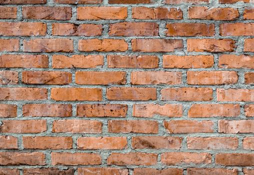 Orange old worn brick wall texture background. Vintage effect.