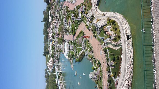 Rimini, Italy - July 12, 2019 - Theme park Italy in Miniature (Italia in Miniatura) in Rimini, Italy - Reproduction of famous attractions in a small scale