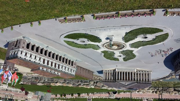 Rimini, Italy - July 12, 2019 - Theme park Italy in Miniature (Italia in Miniatura) in Rimini, Italy - Reproduction of famous attractions in a small scale