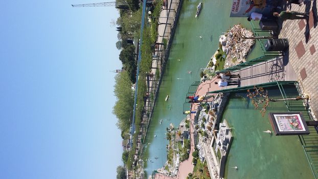 Rimini, Italy - July 12, 2019 - Theme park Italy in Miniature (Italia in Miniatura) in Rimini, Italy - Reproduction of famous attractions in a small scale