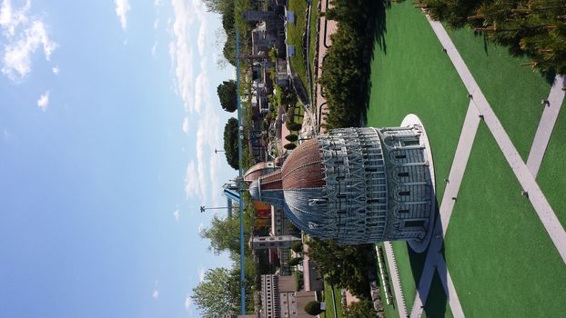 Rimini, Italy - July 12, 2019 - Theme park Italy in Miniature (Italia in Miniatura) in Rimini, Italy - Reproduction of famous attractions in a small scale