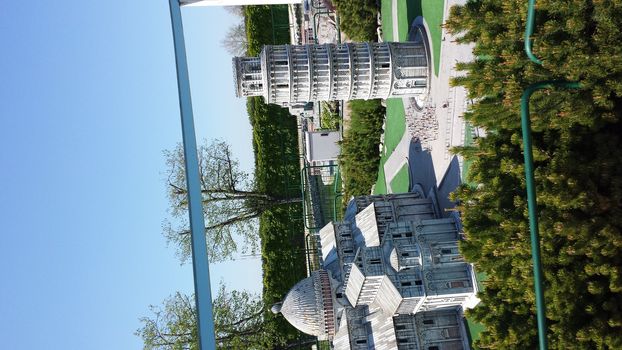 Rimini, Italy - July 12, 2019 - Theme park Italy in Miniature (Italia in Miniatura) in Rimini, Italy - Reproduction of famous attractions in a small scale