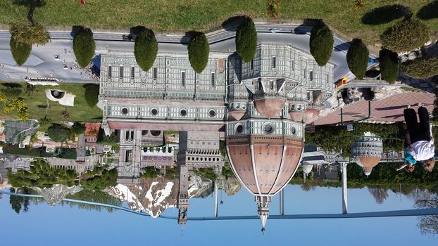 Rimini, Italy - July 12, 2019 - Theme park Italy in Miniature (Italia in Miniatura) in Rimini, Italy - Reproduction of famous attractions in a small scale