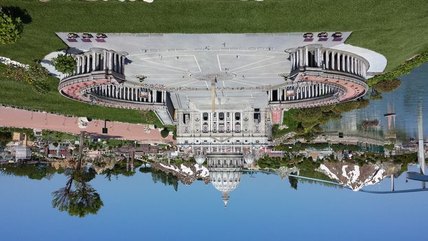 Rimini, Italy - July 12, 2019 - Theme park Italy in Miniature (Italia in Miniatura) in Rimini, Italy - Reproduction of famous attractions in a small scale