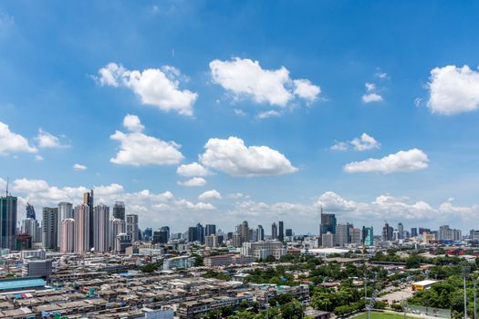 Cityscape and transportation in daytime of Bangkok city Thailand. Bangkok is the capital and the most populous city of Thailand.