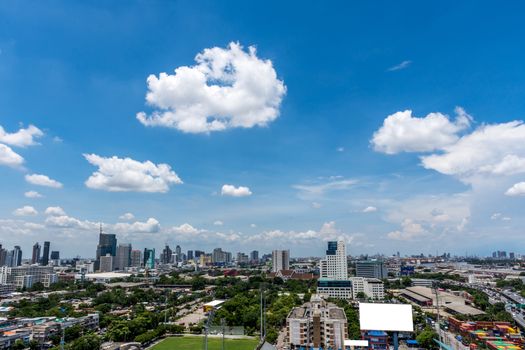 Cityscape and transportation in daytime of Bangkok city Thailand. Bangkok is the capital and the most populous city of Thailand.