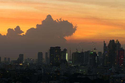 Nighttime of Bangkok city. Bangkok is the capital and the most populous city of Thailand.