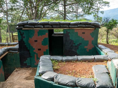 Fortress walls Soldier or Military observation points at the border of Thailand and Myanmar.